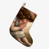 Prachtig klein meisje engel Radiant Light Halo Kleine Kerstsok (Voorkant (Hangend))