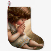 Prachtig klein meisje engel Radiant Light Halo Kleine Kerstsok (Voorkant)