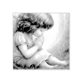 Prachtig klein meisje engel Radiant Light Halo Rubberstempel (Afrduk)