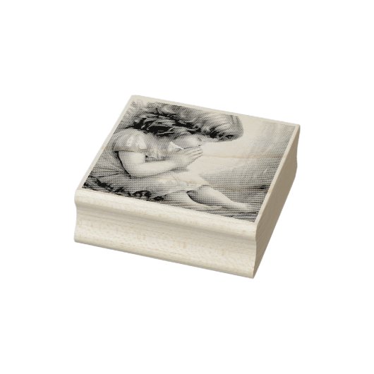 Prachtig klein meisje engel Radiant Light Halo Rubberstempel (Stempel)