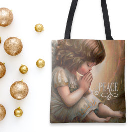 Prachtig klein meisje engel Radiant Light Halo Tote Bag