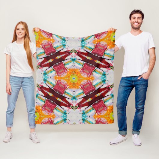 Prachtig Kleurrijk Abstract Schilderen Fleece Deken (In situ)