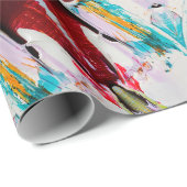 Prachtig Kleurrijk Abstract Schilderend Verpakkend Cadeaupapier (Rol Hoek)