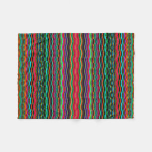 Prachtig kleurrijk avy Stripe Patroon Fleece Deken