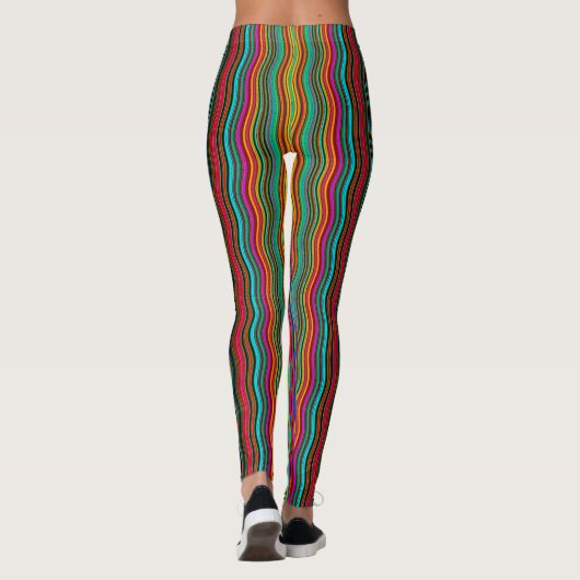 Prachtig kleurrijk avy Stripe Patroon Leggings (Achterkant)