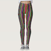 Prachtig kleurrijk avy Stripe Patroon Leggings (Voorkant)