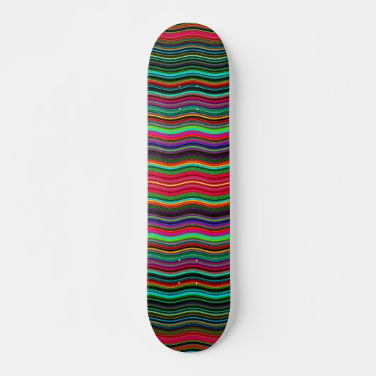 Prachtig kleurrijk avy Stripe Patroon Skateboard (Voorkant)