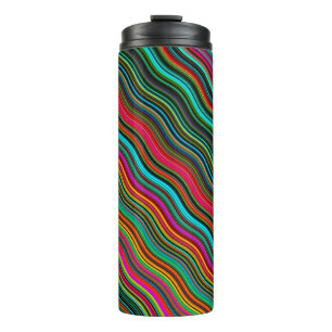 Prachtig kleurrijk avy Stripe Patroon Thermosbeker