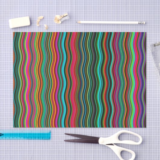 Prachtig kleurrijk avy Stripe Patroon Tissuepapier (Craft)