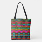 Prachtig kleurrijk avy Stripe Patroon Tote Bag (Achterkant)