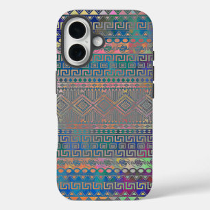 Prachtig kleurrijk Azteeks geometrisch patroon iPhone 16 Hoesje