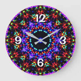 Prachtig Kleurrijk Blauw Kaleidoscoop Patroon Grote Klok