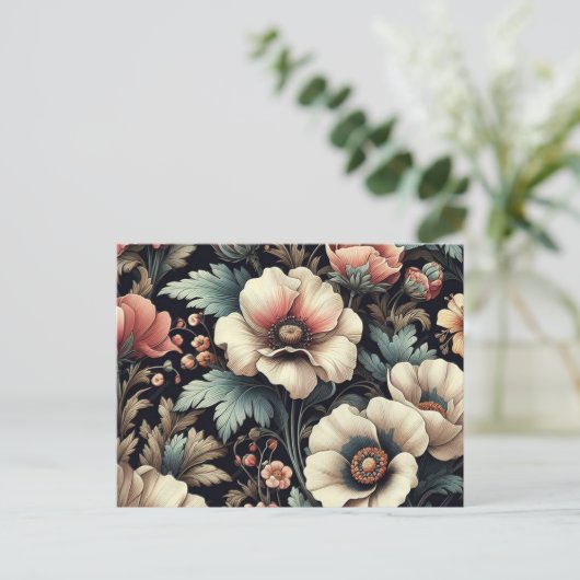 Prachtig kleurrijk bloem naadloos patroon feestdagenkaart (Staand voorkant)