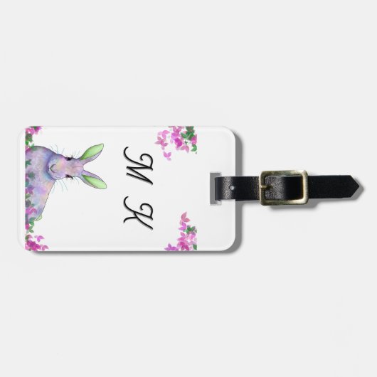 Prachtig kleurrijk konijn Bagagelabel (Voorkant horizontaal)