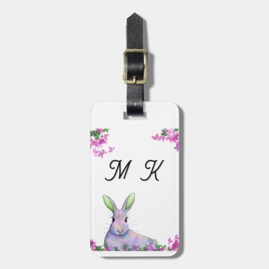Prachtig kleurrijk konijn Bagagelabel (Voorkant verticaal)