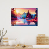 Prachtig kleurrijk landschap poster (Keuken)