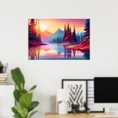 Prachtig kleurrijk landschap poster (Thuiskantoor)