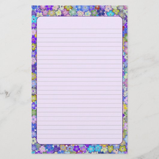 Prachtig kleurrijk met bloemen gevoerd Briefpapier (Voorkant)