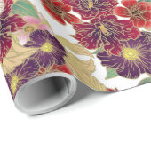 Prachtig kleurrijk patroon met bloemelementen cadeaupapier (Rol Hoek)