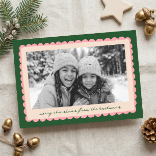 Prachtig Kleurrijk Schelp Frame Kerst Foto Feestdagenkaart
