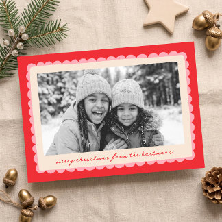 Prachtig Kleurrijk Schelp Frame Kerst Foto Feestdagenkaart