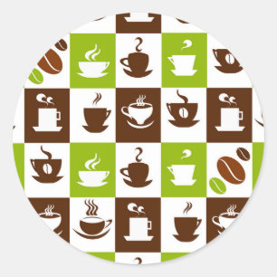 Prachtig koffie espresso ontwerp ronde sticker