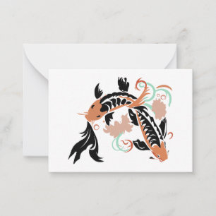 Prachtig koiontwerp notitiekaartje