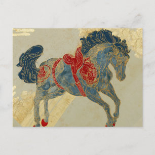 Prachtig Koningsblauw Paard Briefkaart