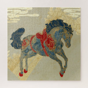 Prachtig Koningsblauw Paard Legpuzzel