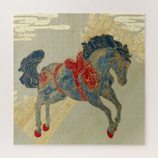 Prachtig Koningsblauw Paard Legpuzzel (Verticaal)