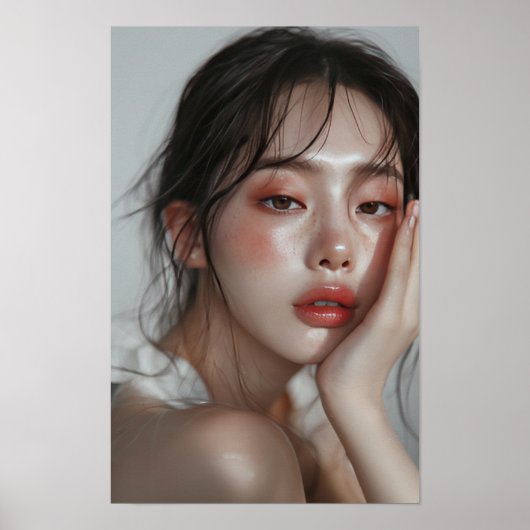 Prachtig Koreaans make-up model Poster (Voorkant)