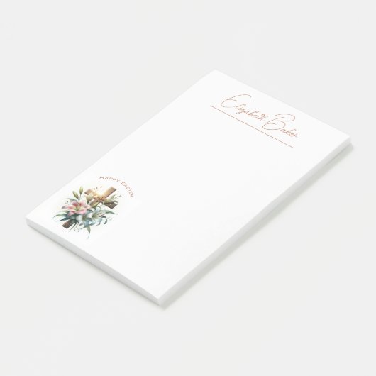 Prachtig kruis met paaslelies post-it® notes (Schuin)