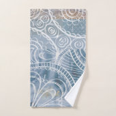 Prachtig kunstzinnig industrieel blauw bruin faux  bad handdoek (Handdoek)