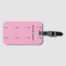 Prachtig Kust Kokospalm Patroon Roze Bagagelabel