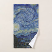 Prachtig landschap Blauwe Nacht Hemel Gouden Sterr Bad Handdoek (Handdoek)