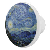 Prachtig landschap Blauwe Nacht Hemel Gouden Sterr Keramische Knop (Rechts)