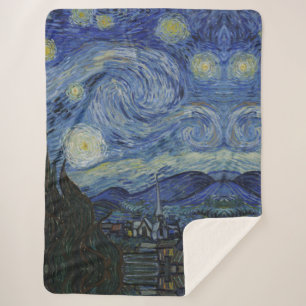 Prachtig landschap Blauwe Nacht Hemel Gouden Sterr Sherpa Deken