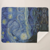 Prachtig landschap Blauwe Nacht Hemel Gouden Sterr Sherpa Deken (Voorkant (horizontaal))