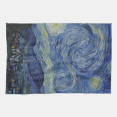 Prachtig landschap Blauwe Nacht Hemel Gouden Sterr Theedoek (Horizontaal)