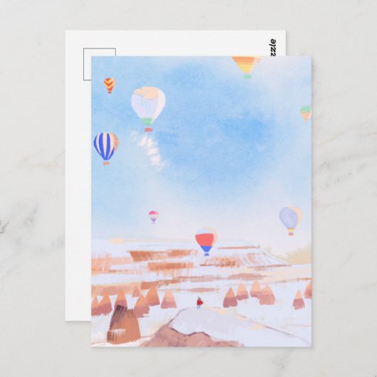 Prachtig landschap Cappadocia heteluchtballon Briefkaart (Voorkant / Achterkant)