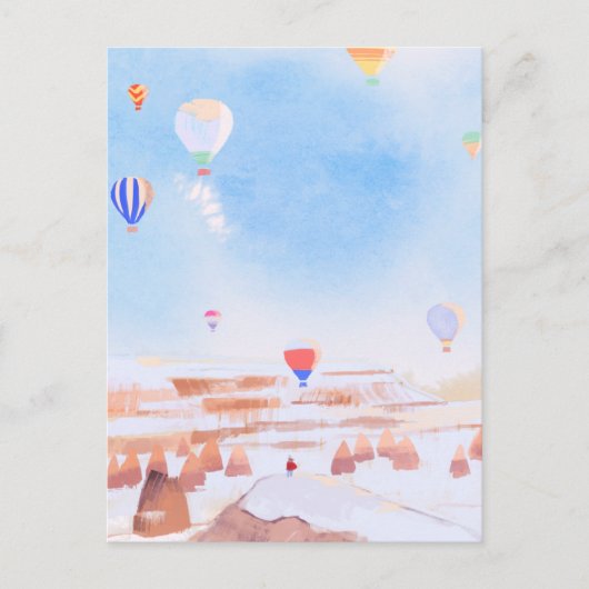Prachtig landschap Cappadocia heteluchtballon Briefkaart (Voorkant)