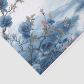 Prachtig landschap in blauw tissuepapier (Detail)