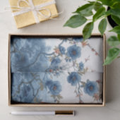Prachtig landschap in blauw tissuepapier (Geschenk)