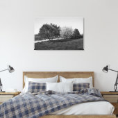 Prachtig landschap met bomen in zwart-wit canvas afdruk (Insitu (Slaapkamer))