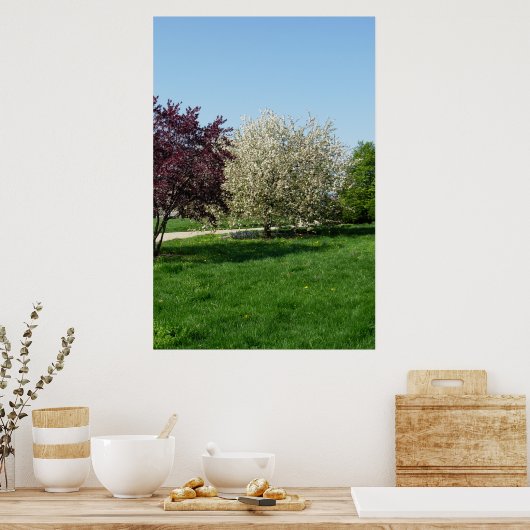 Prachtig landschap met bomen poster (Keuken)