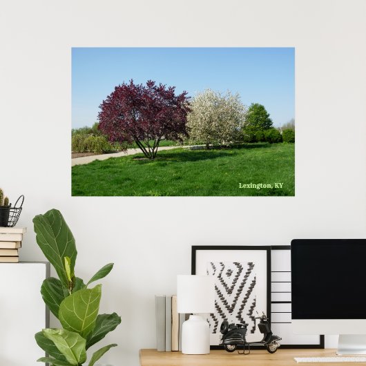 Prachtig landschap met bomen poster (Thuiskantoor)