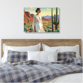Prachtig landschap met een vrouw Spirituele kunst Canvas Afdruk (Insitu (Slaapkamer))
