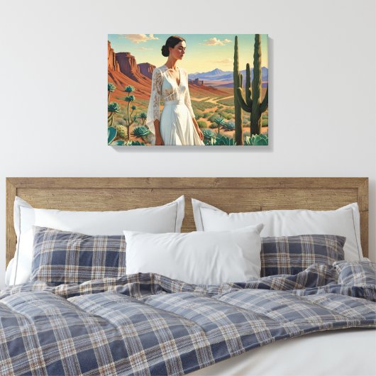 Prachtig landschap met een vrouw Spirituele kunst Canvas Afdruk (Insitu (Slaapkamer))