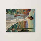 Prachtig landschap met een vrouw Spirituele kunst Legpuzzel (Horizontaal)