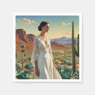 Prachtig landschap met een vrouw Spirituele kunst Servet